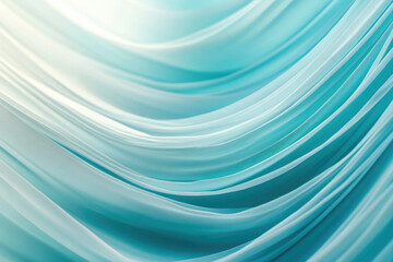 Fototapeta premium Abstract image of flowing, light blue fabric with soft, wavy folds and gradient color.