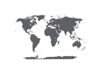 World Map in Dark Gray