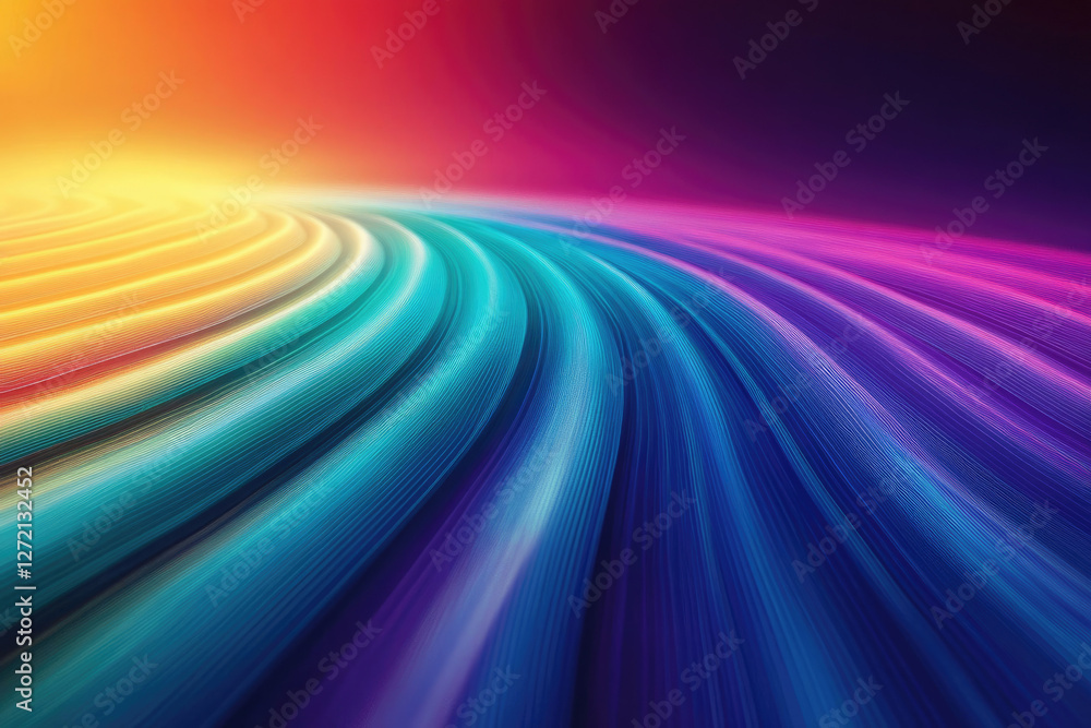 Poster Abstract colorful curved lines creating a vibrant and dynamic visual effect, suggesting movement and energy.