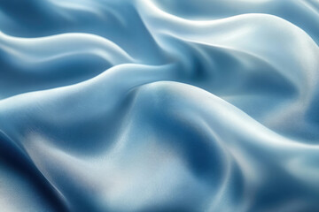 Obraz premium Soft, flowing light blue silk fabric with elegant draping and subtle texture.