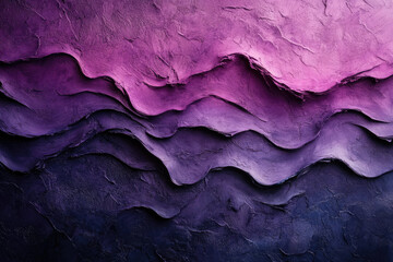 Naklejka premium Abstract purple and pink textured waves background, resembling painted mountains or ocean waves.