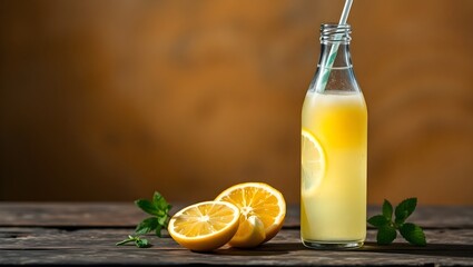 Fototapeta premium lemonade with lemon and mint
