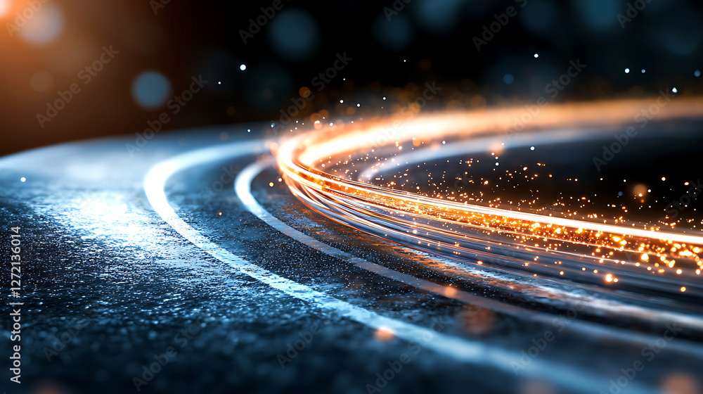Poster dynamic glowing pathways illustrating iot-driven global connectivity futuristic landscape digital ar