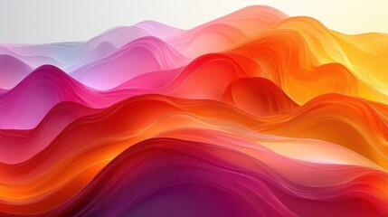 Obraz premium Flowing Colorful Waves in Gradient Shades of Red and Pink Tones