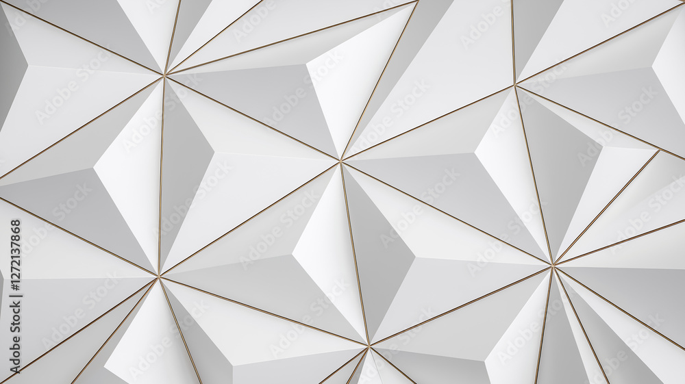 Poster a sleek and modern abstract design featuring geometric white triangular shapes with sharp edges and 
