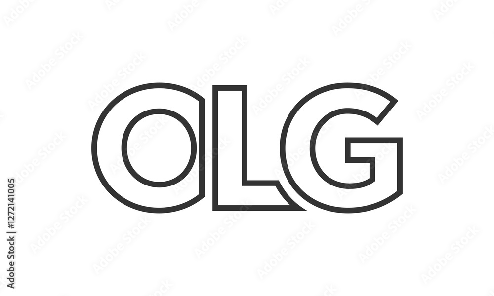 Fototapete olg logo design template with strong and modern bold text. initial based vector logotype featuring s