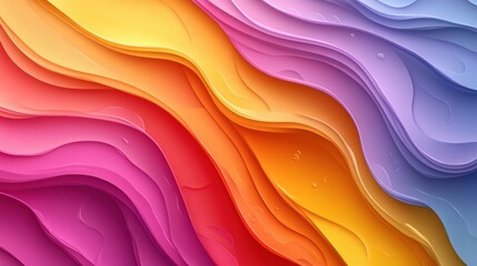 Obraz premium Colorful Waves of Fluid Abstract Shapes in Gradients of Bright Tones