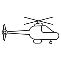 Helicopter icon outline vector