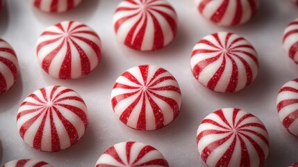 Fototapeta premium peppermint candies with red and white swirl isolated