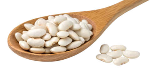 kidney bean in wooden spoon isolated on transparent background png