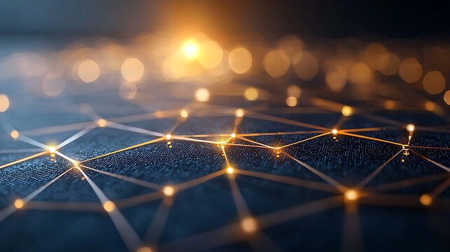 Dynamic global business grid illuminated with iot modern technology digital environment abstract viewpoint innovation concepts