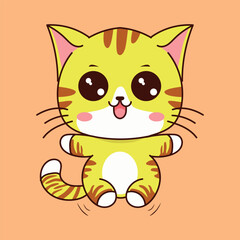anime cartoon characters cute cats in spring pictures, happy cute, art, animals, kittens, pets, graphics, cats,
