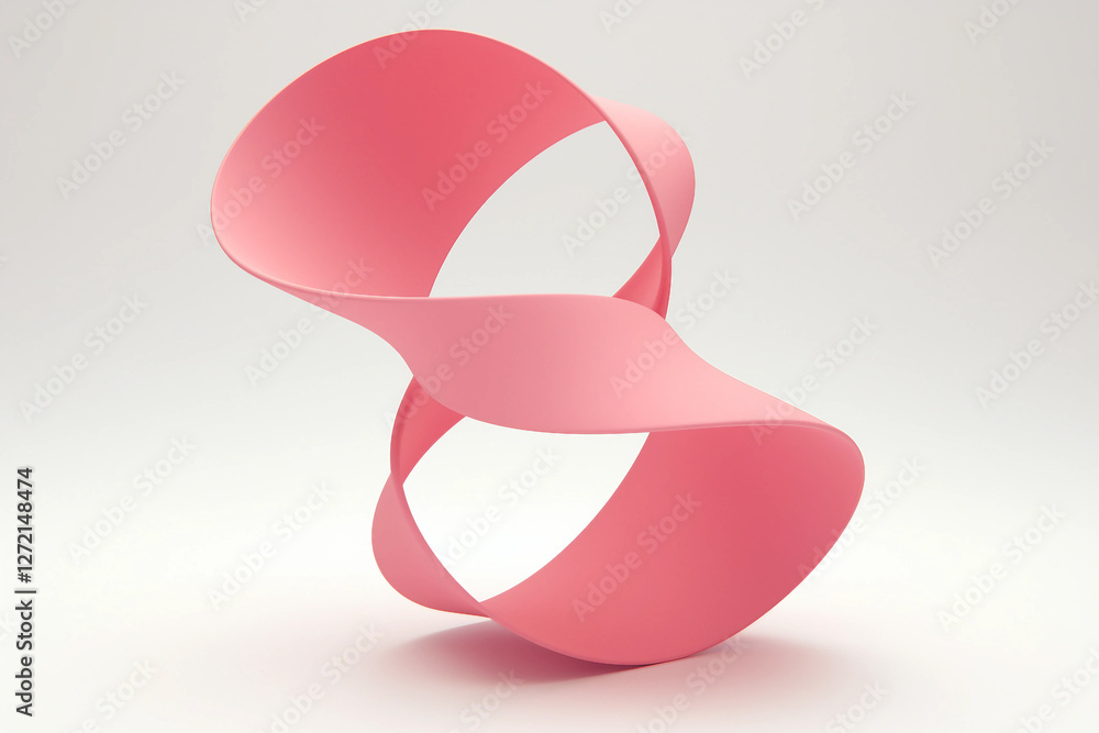Poster abstract curved elements, 3d render made generative ai