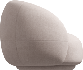 Side view of modern upholstered armchair