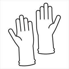 Gloves icon outline vector