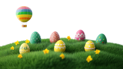 PNG 7 Easter eggs balloon vibrant easter.