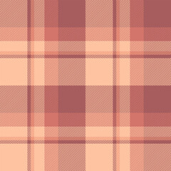 Endless check texture pattern, robe background seamless fabric. Awesome vector plaid textile tartan in red and orange colors.