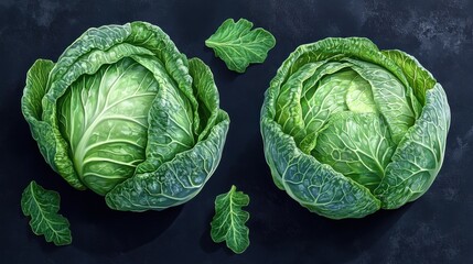 Fototapeta premium whole cabbage isolated