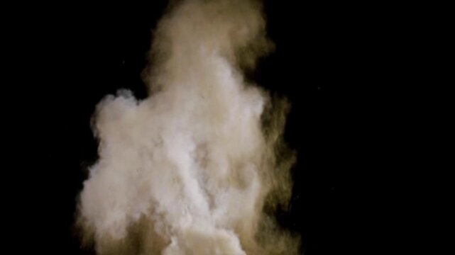 Dirt Charges and sparks for creative video with black png background.