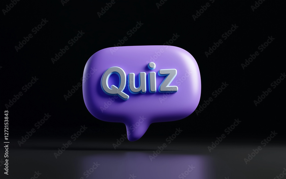 Poster quiz speech bubble graphic on black background. quiz speech bubble with quiz text. quiz speech bubbl
