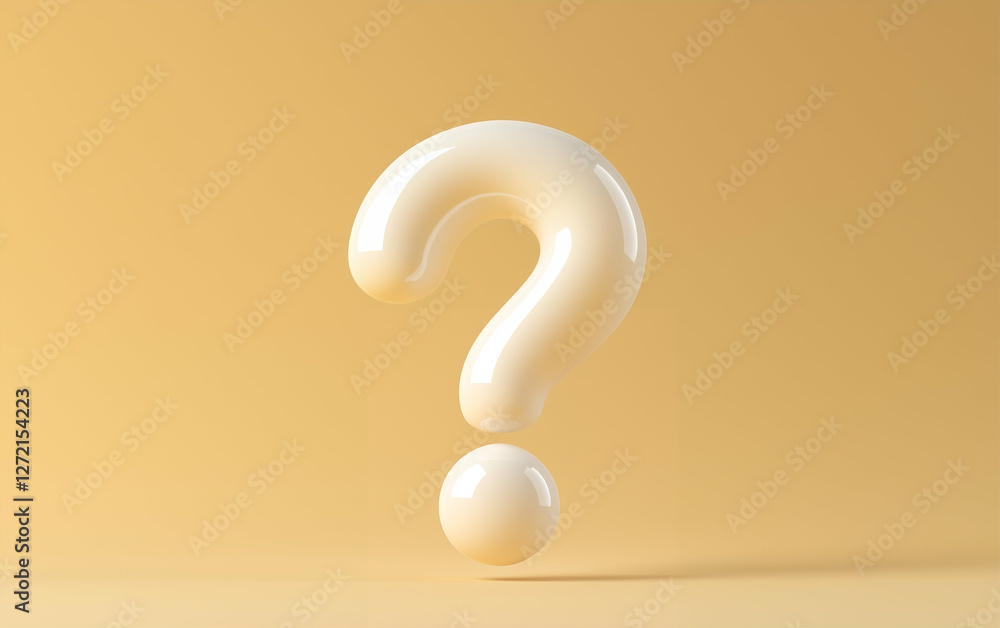 Poster question mark 3d rendering on light background. question mark graphic design. question mark 3d