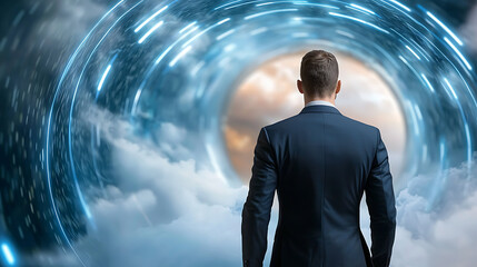 Fototapeta premium Innovative iot pathways connecting a radiant blue global network business strategy digital environment futuristic viewpoint