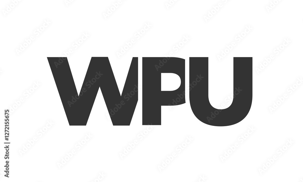 Poster wpu logo design template with strong and modern bold text. initial based vector logotype featuring s