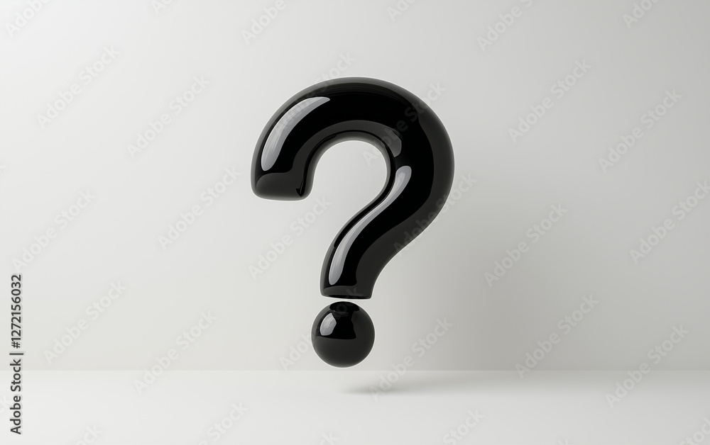 Poster black question mark on white background graphic element. question mark 3d rendering. question mark c