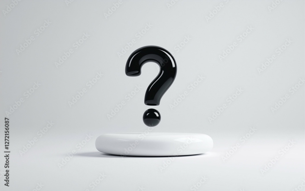 Poster question mark graphic design on white background. question mark 3d rendering. question mark