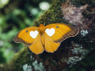 Obraz premium Butterfly with Heart Pattern