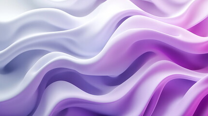Abstract purple and white wavy background, 3D rendering, high resolution, close-up. Abstract wallpaper in pastel colors. Modern horizontal design for a banner, poster, flyer, cover, or magazine