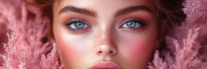 Obraz premium Elegance captured in close-up portrait highlighting beauty and vibrant colors