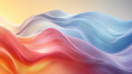 Fototapeta premium Soft Colorful Waves Flowing in a Serene Abstract Background