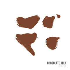 Spilled chocolate milk silhouette, hot chocolate puddle, liquid stain, coffee splatter, brown latte