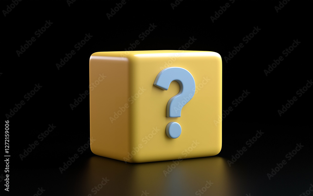 Poster question mark block with graphic design element. question mark block features a question mark symbol