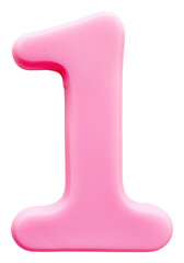 PNG Plasticine number 1 pink text