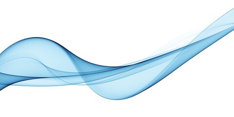 Abstract Blue Wave Design Element. Glowing Smooth Wavy Line