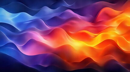Obraz premium Abstract Colorful Waves in Blue and Orange Tones with Fluid Motion