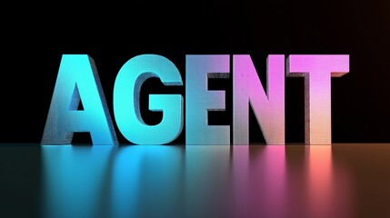 The words AI Agent on a futuristic background symbolizing future agentic autonomy and automation using a chatbot assistant for copilot support through AGI technology for bot assistance