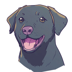 Playful Cartoon-Style Labrador Retriever with a Happy Expression