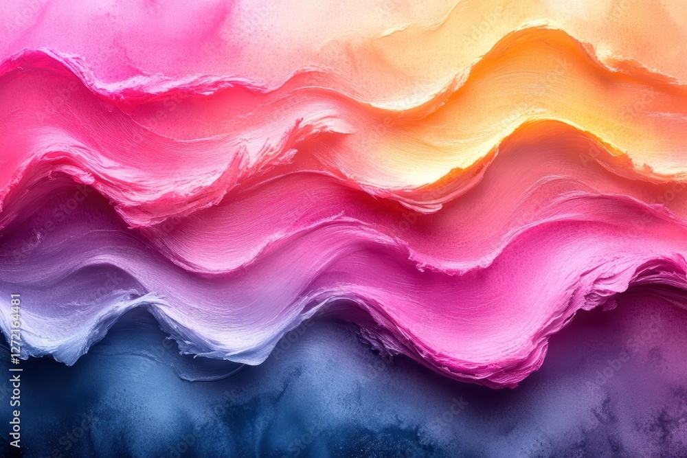 Poster textures of watercolor strokes creating vibrant waves of color in abstract design