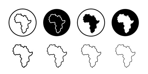 africa map icon Simple outline vector logo