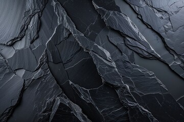 Polished Obsidian Slate Background with Detailed Texture for Premium Artistic Design and Representation