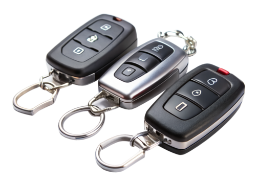 car key with remote control isolated