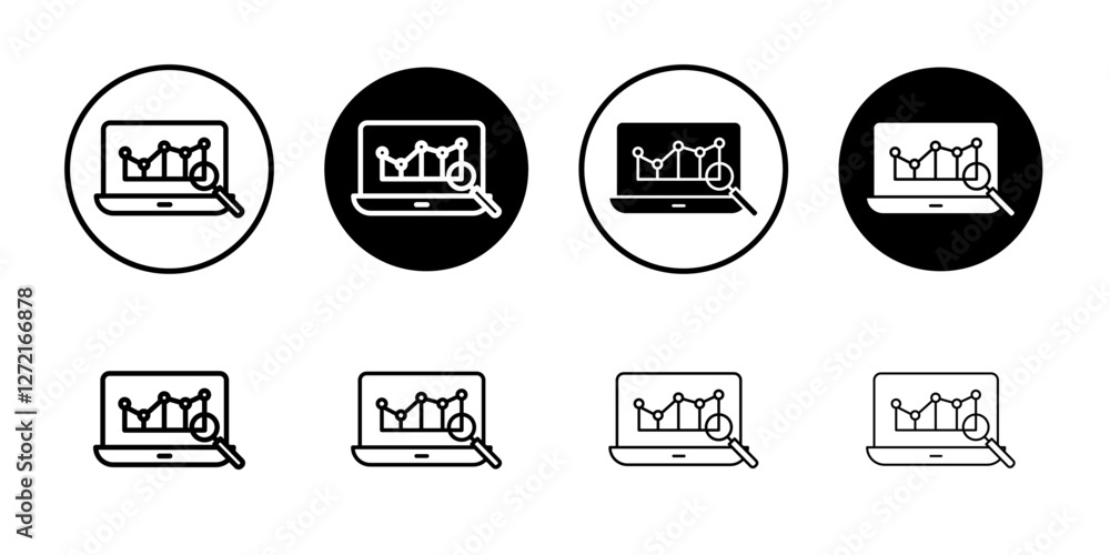 Poster data analysis icon simple outline vector logo