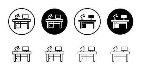 desk icon Simple outline vector logo