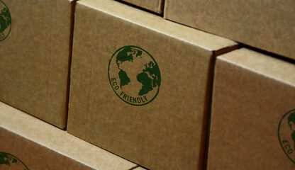 Eco friendly with globe symbol stamp and stamping