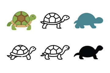ortoise vector illustration, cartoon clipart character, animal in flat style.