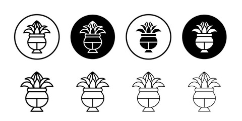 Kalash with coconut icon Simple outline vector logo
