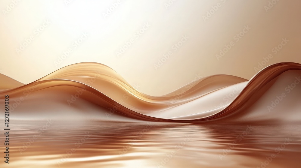 Poster gentle curves presentation. soft curves and wave forms create an elegant abstract background for pro